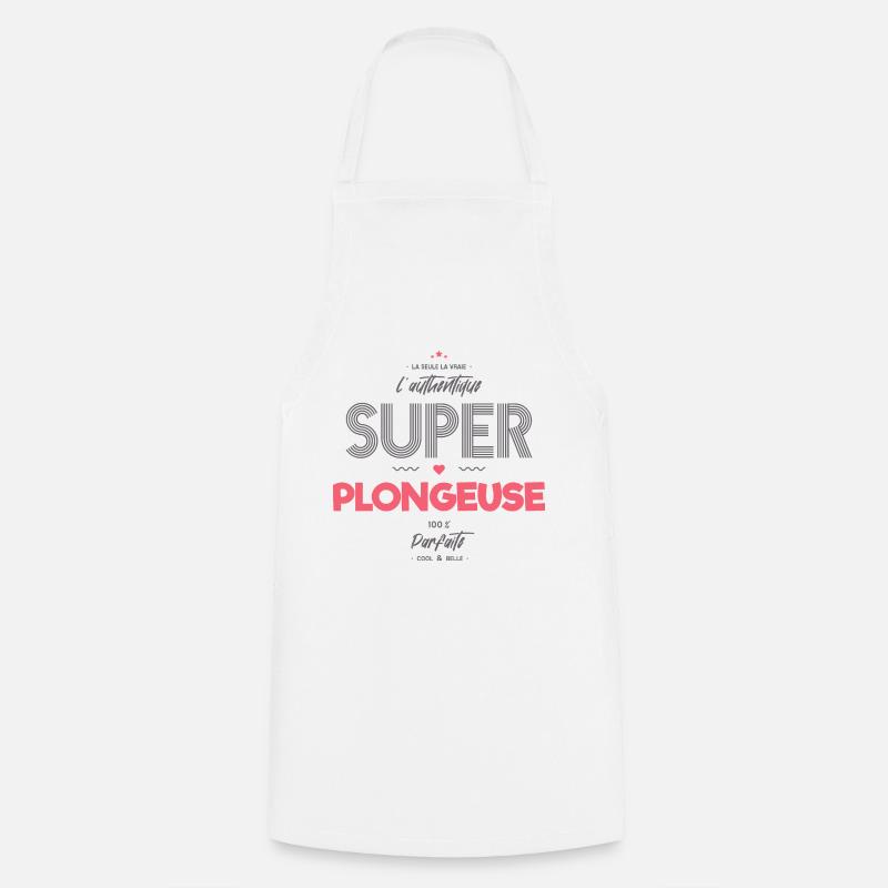 L authentique super plongeuse - Tablier de cuisine - blanc