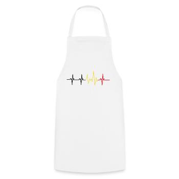 battement de cœur Belgique - Tablier de cuisine - blanc - Devant - AI Model Male 185 dark (185cm)