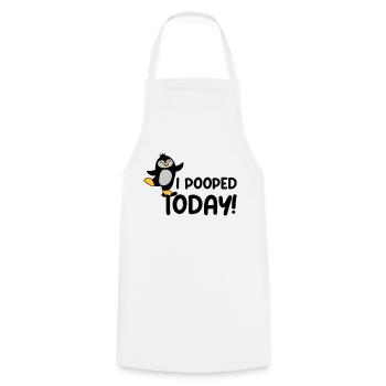 I pooped today Penguin - Cooking Apron - white - Front - AI Model Male 185 dark (185cm)