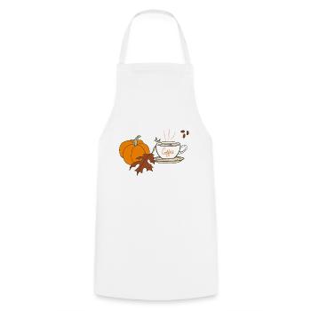Halloween Pumpkin Latte Drink Cup Hoodie - Cooking Apron - white - Front - AI Model Male 185 dark (185cm)