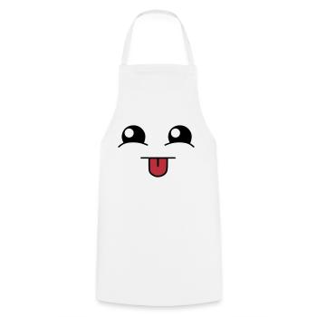 Cute face - Kochschürze - Weiß - Vorne - AI Model Male 185 dark (185cm)