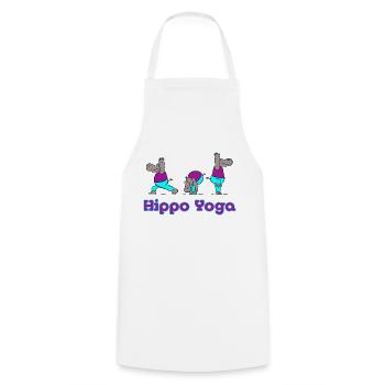 Hippo Yoga - Kochschürze - Weiß - Vorne - AI Model Male 185 dark (185cm)