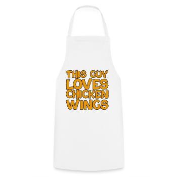 This Guy Loves Chicken Wings 2 - Kochschürze - Weiß - Vorne - AI Model Male 185 dark (185cm)