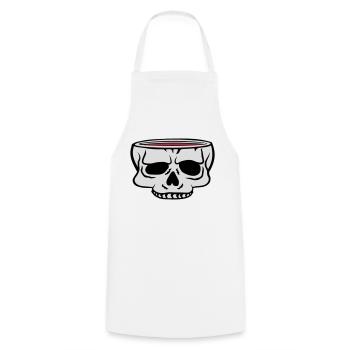 Cartoon Skull Cup Horreur - Tablier de cuisine - blanc - Devant - AI Model Male 185 dark (185cm)