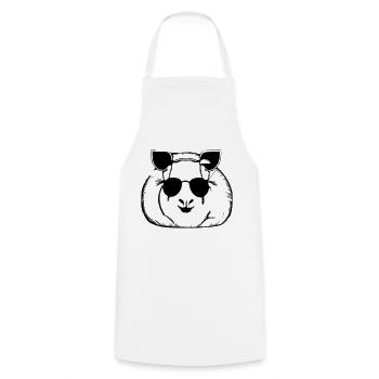 Guinea pig cool sunglasses funny vector 8 - Cooking Apron - white - Front - AI Model Male 185 dark (185cm)