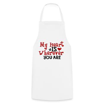 Mon cœur est où que tu sois - Tablier de cuisine - blanc - Devant - AI Model Male 185 dark (185cm)