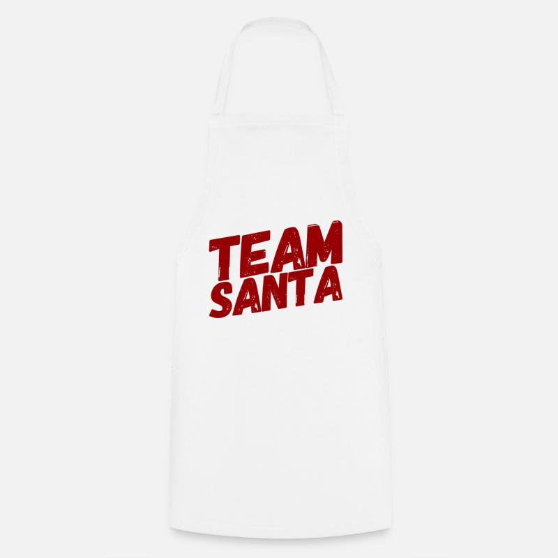 ÉQUIPE SANTA +++ Joyeux Noël, X-Mas, Noël - Tablier de cuisine - blanc