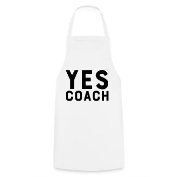 Ja Coach - Kochschürze - Weiß - Vorne - AI Model Male 185 dark (185cm)