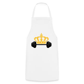 Krone Dumbbell Logo Design - Cooking Apron - white - Front - AI Model Male 185 dark (185cm)