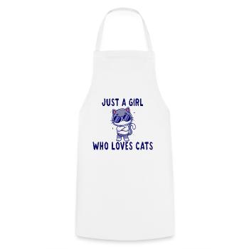 Just a girl who loves mon amour de chat - Tablier de cuisine - blanc - Devant - AI Model Male 185 dark (185cm)