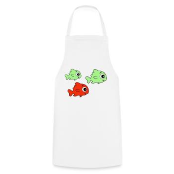 Pisces - Cooking Apron - white - Front - AI Model Male 185 dark (185cm)