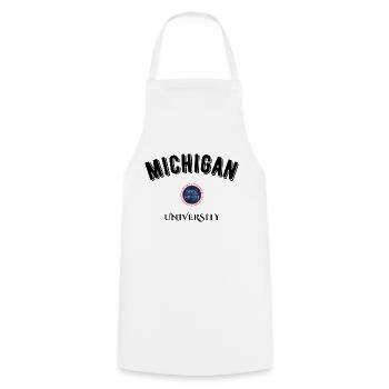 michigan université - Cooking Apron - white - Front - AI Model Male 185 dark (185cm)