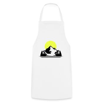 Mountains - Cooking Apron - white - Front - AI Model Male 185 dark (185cm)