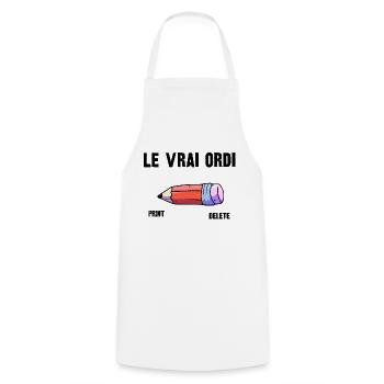 le vrai ordi - Tablier de cuisine - blanc - Devant - AI Model Male 185 dark (185cm)