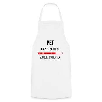 Pet en préparation veuillez patienter - Tablier de cuisine - blanc - Devant - AI Model Male 185 dark (185cm)