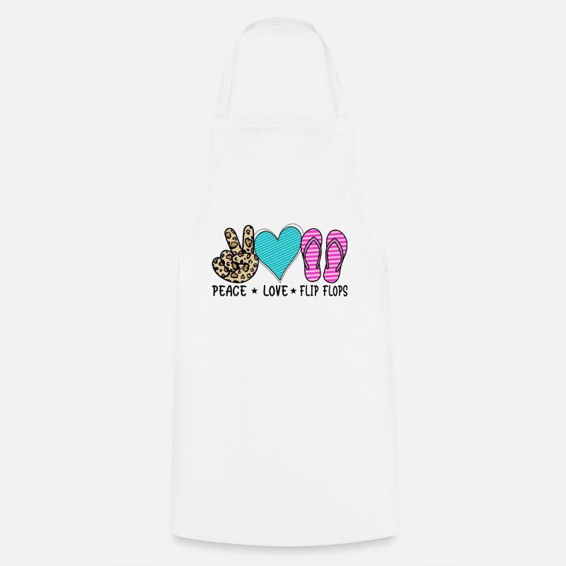 Peace Love - Cooking Apron - white