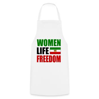 Women life freedom - Kochschürze - Weiß - Vorne - AI Model Male 185 dark (185cm)