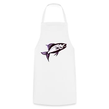 Fishing Fishing Hooks Fishing Anglers - Cooking Apron - white - Front - AI Model Male 185 dark (185cm)