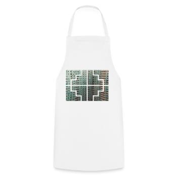 Collors géométriques - Tablier de cuisine - blanc - Devant - AI Model Male 185 dark (185cm)