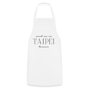 Meet me in Taihep - Taiwan - Cooking Apron - white - Front - AI Model Male 185 dark (185cm)