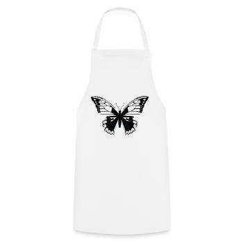 Minimalistischer Schmetterling - Kochschürze - Weiß - Vorne - AI Model Male 185 dark (185cm)