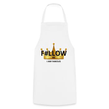 F#llow me - I AM FAMOUS - Kochschürze - Weiß - Vorne - AI Model Male 185 dark (185cm)