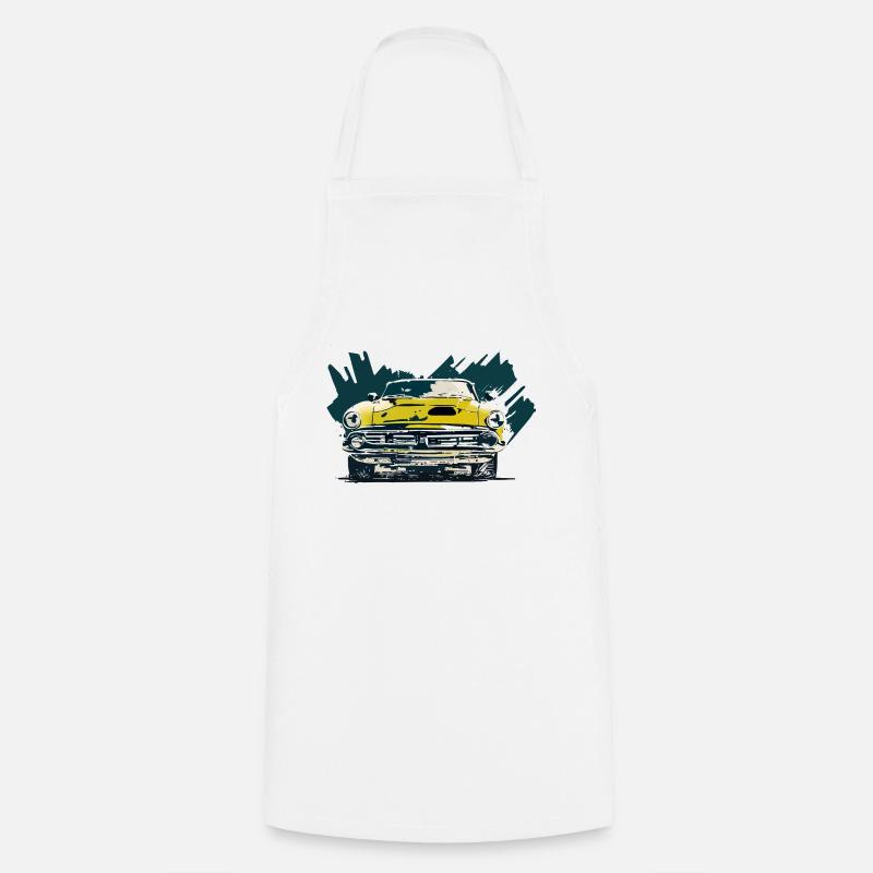 Retro car - Cooking Apron - white