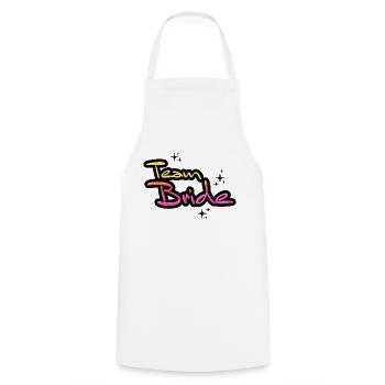 Team bride retro mariage mariage bachelorette - Tablier de cuisine - blanc - Devant - AI Model Male 185 dark (185cm)