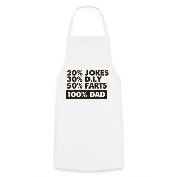 100 percent DAD - Cooking Apron - white - Front - AI Model Male 185 dark (185cm)