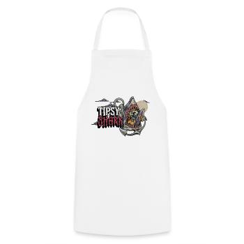 Tipsy Shark - Cooking Apron - white - Front - AI Model Male 185 dark (185cm)