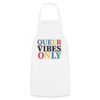 Queer Vibes Only - Cooking Apron - white - Front - AI Model Male 185 dark (185cm)