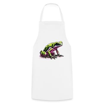 Poison dart frog in colorful retro pixel graphics - Cooking Apron - white - Front - AI Model Male 185 dark (185cm)