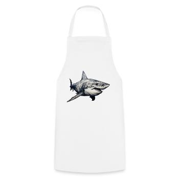 Shark geometrical drawing 1 - Cooking Apron - white - Front - AI Model Male 185 dark (185cm)