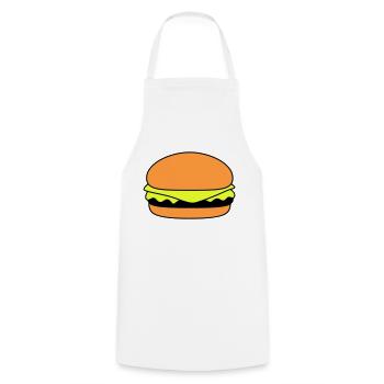 Burger 01 - Cooking Apron - white - Front - AI Model Male 185 dark (185cm)