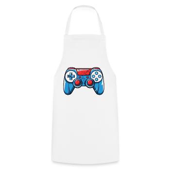 Gamer Controller Logo - Kochschürze - Weiß - Vorne - AI Model Male 185 dark (185cm)