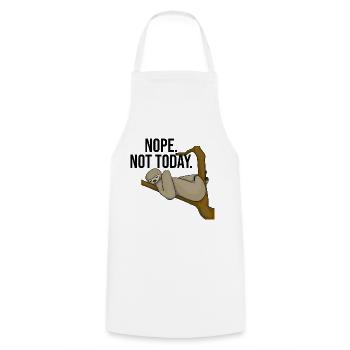 Sloth Nope Not Today - Cooking Apron - white - Front - AI Model Male 185 dark (185cm)