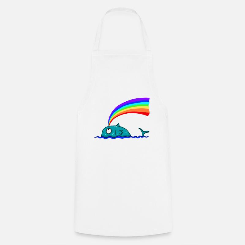 Baleine arc-en-ciel - Tablier de cuisine - blanc