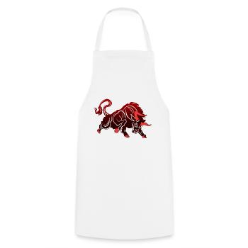 Stier Stierkopf Kopf Logo Steak Beast Gym Horn - Kochschürze - Weiß - Vorne - AI Model Male 185 dark (185cm)