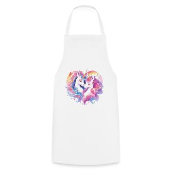 Unicorn Heart Love Cuddle Hug Cute Cute - Cooking Apron - white - Front - AI Model Male 185 dark (185cm)