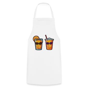 Sunny Sips - Kochschürze - Weiß - Vorne - AI Model Male 185 dark (185cm)