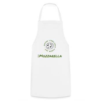 Pizza Mozzarella: Die Käsesensation für Genießer - Kochschürze - Weiß - Vorne - AI Model Male 185 dark (185cm)