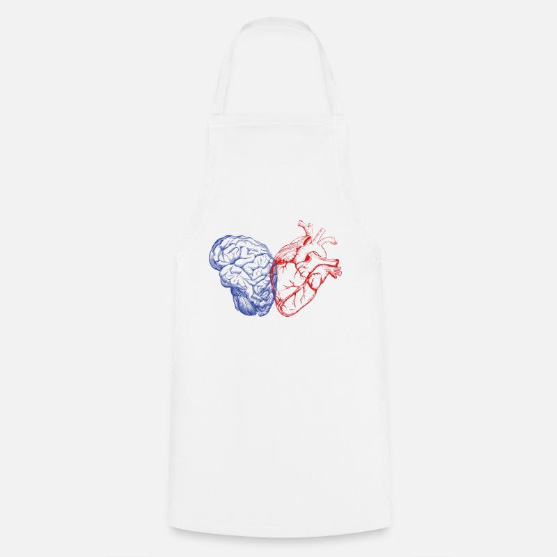 Brain and heart - Cooking Apron - white