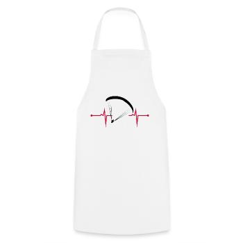 Herzschlag Gleitschirm: Adrenalin im EKG-Design - Kochschürze - Weiß - Vorne - AI Model Male 185 dark (185cm)