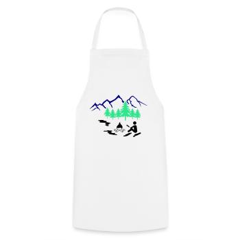 feu de camp en plein air - Tablier de cuisine - blanc - Devant - AI Model Male 185 dark (185cm)