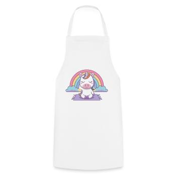 licorne de yoga - Tablier de cuisine - blanc - Devant - AI Model Male 185 dark (185cm)