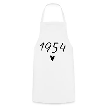 1954 Heart Birthday - Cooking Apron - white - Front - AI Model Male 185 dark (185cm)