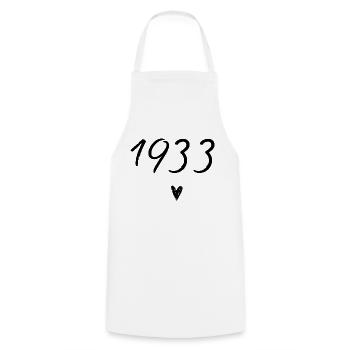 1933 Herzgeburtstag - Kochschürze - Weiß - Vorne - AI Model Male 185 dark (185cm)
