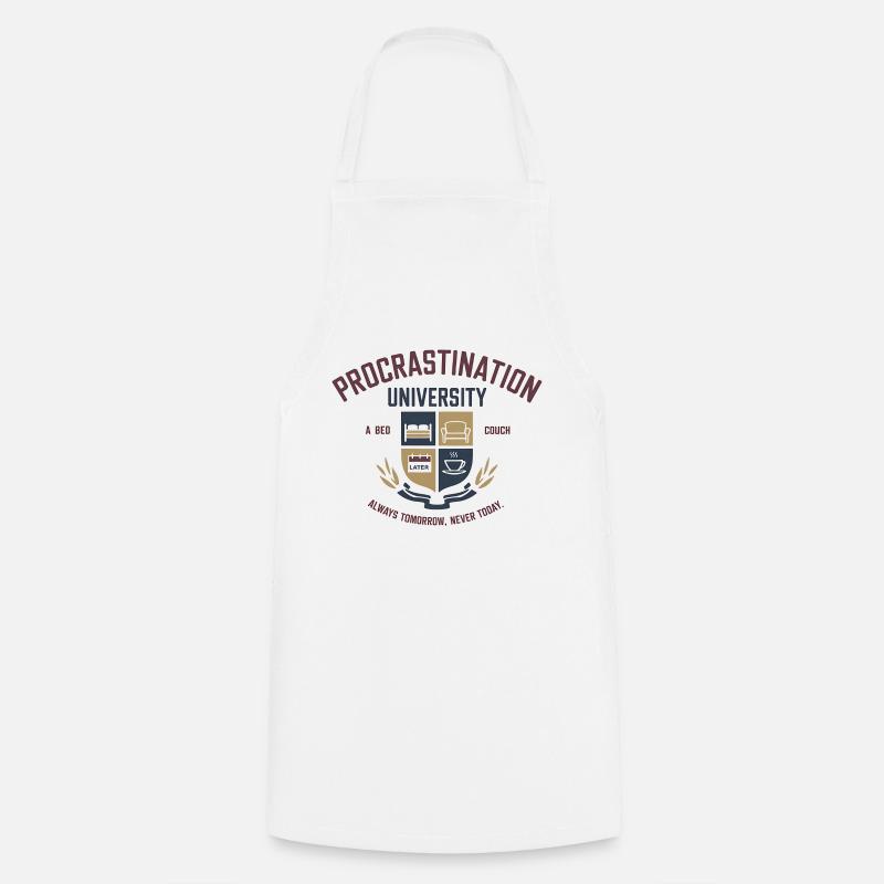 Université de la procrastination - Procrastination Desig - Tablier de cuisine - blanc