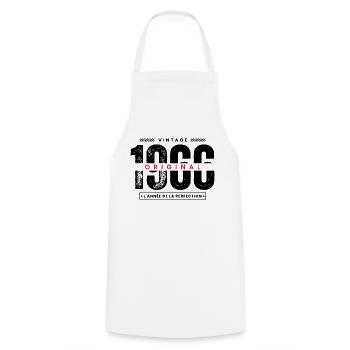 vintage 1966 / année 1966 / t-shirt 1966 - Tablier de cuisine - blanc - Devant - AI Model Male 185 dark (185cm)