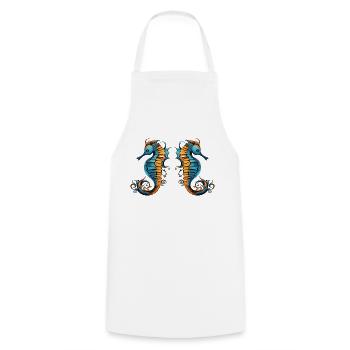 Hippocampe 2 - Tablier de cuisine - blanc - Devant - AI Model Male 185 dark (185cm)